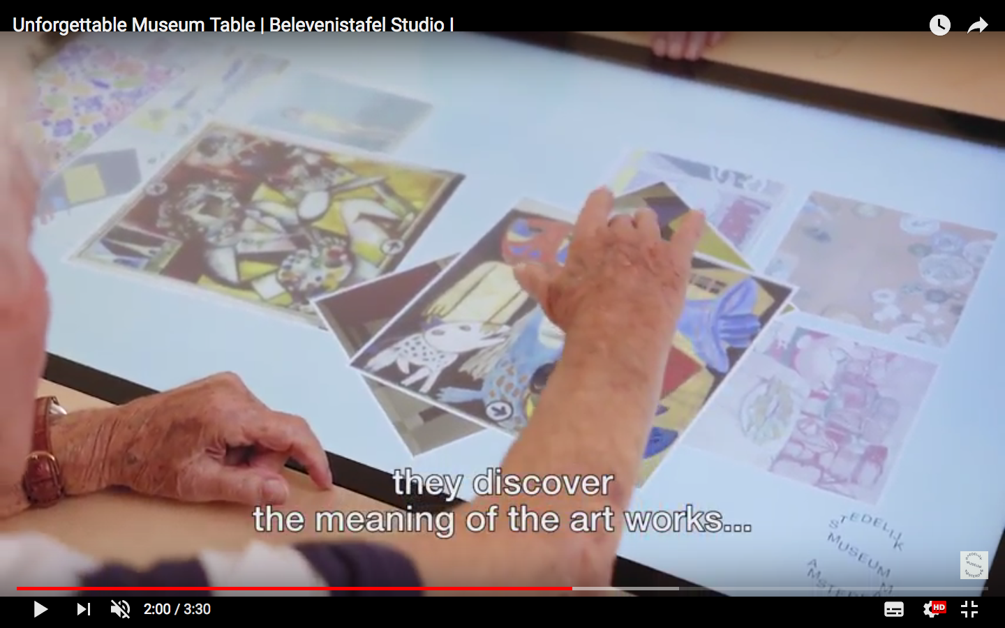 The «Unforgettable Museum Table»,  a project aimed
at people with dementia living in nursery homes.