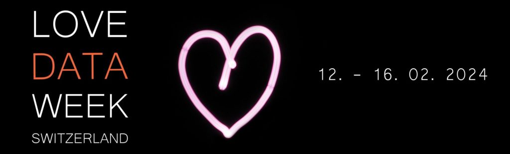 Flyer Love Data Week mit rosa Herz