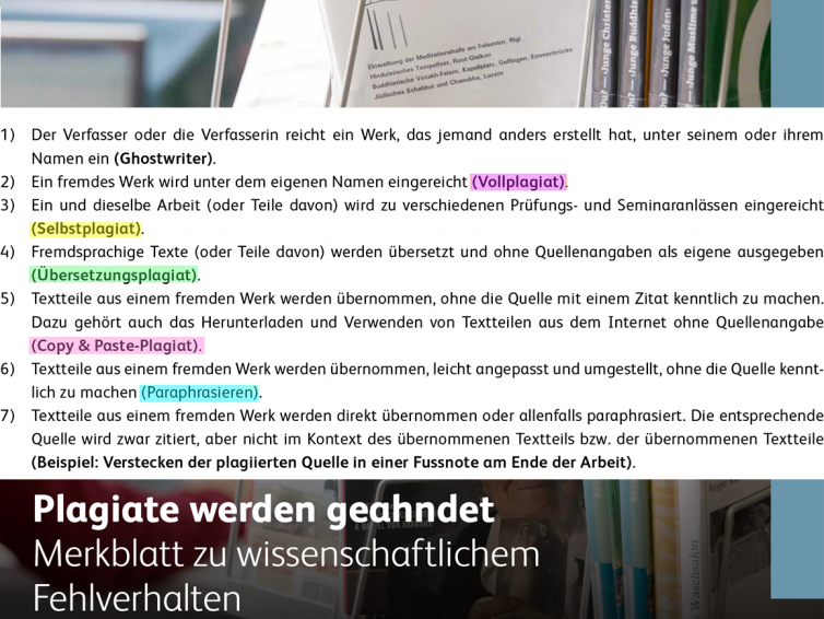 Was gilt als Plagiat? Richtlinien im Realitätstest der HSLU I