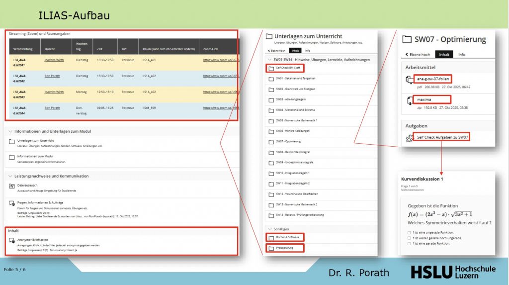 ILIAS-Struktur Mathematik-Modul, Ron Porath und Joachim Wirth