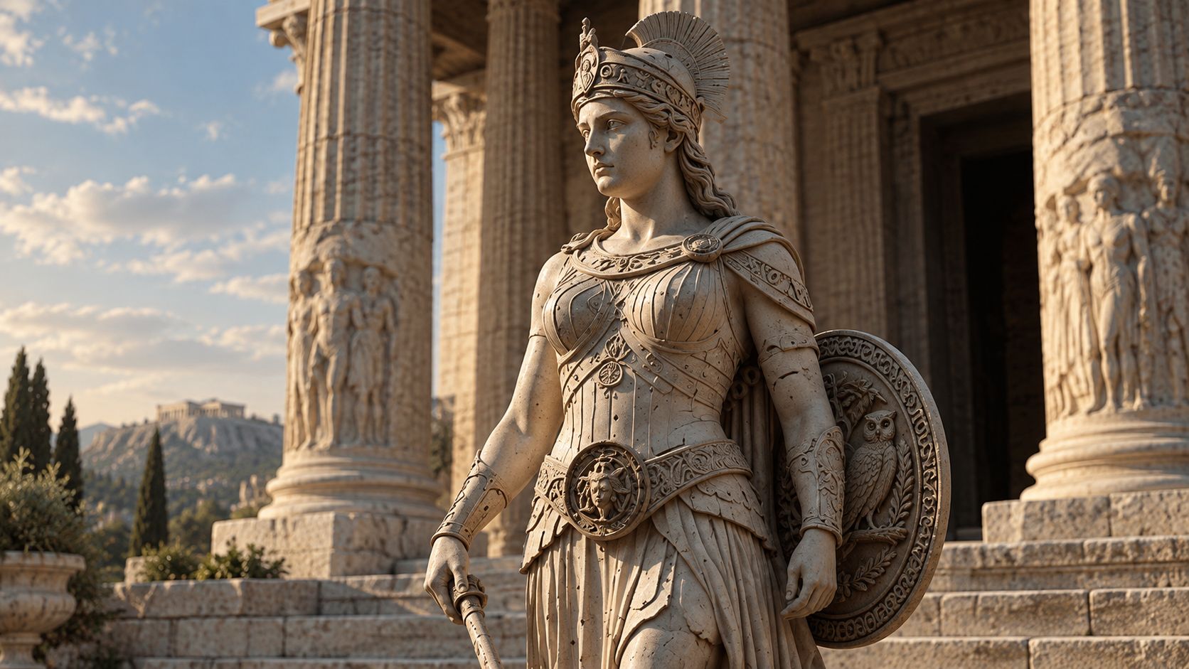 Bild von Athena, griechische Göttin der Weisheit und Stärke.