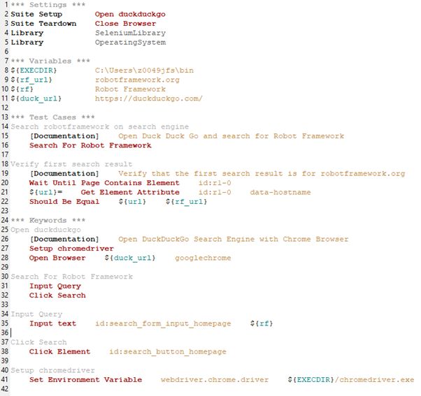 Script mit Robot Framework IDE