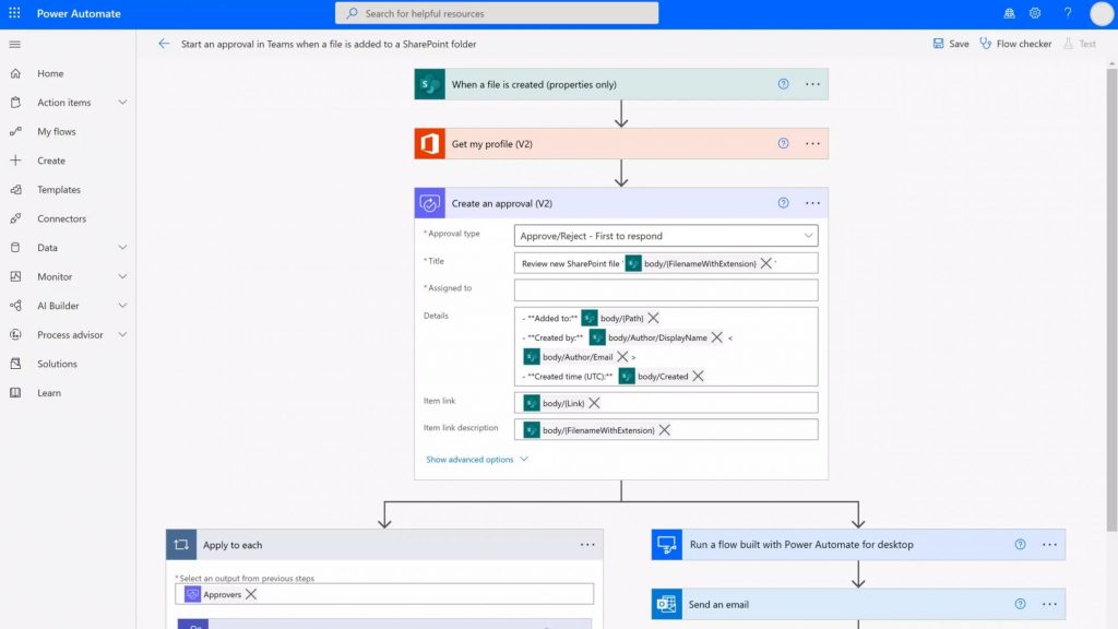Beispiel Power Automate Flow