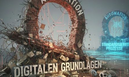 Symbolische Darstellung von Automatisierung ohne digitale Grudnlagen im Vergleich zu standartisierten Prozessen.