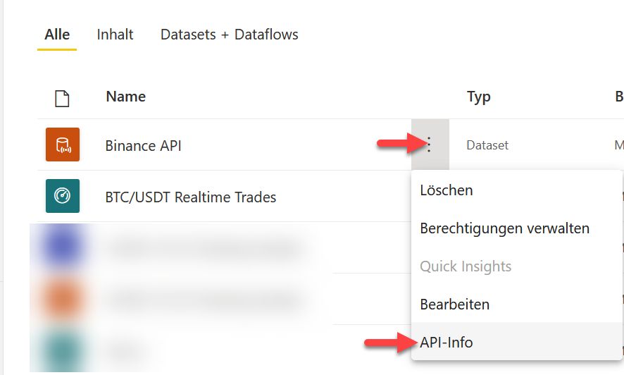 So gelangst du an die Push-URL in Power BI 