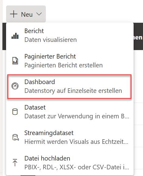 Erstellen eines Dashboards zur Visualisierung der Daten 