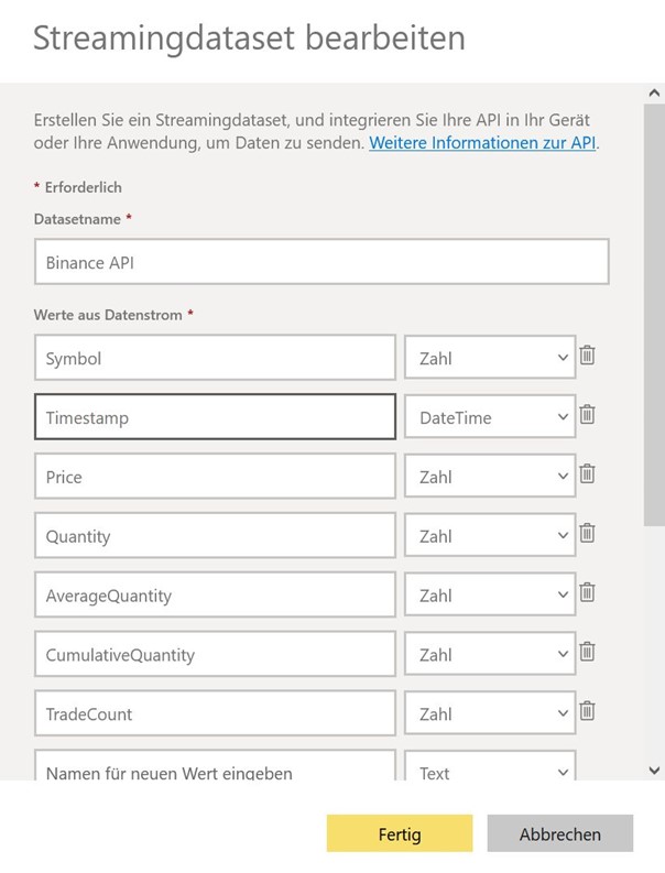 Streamingdataset Power BI