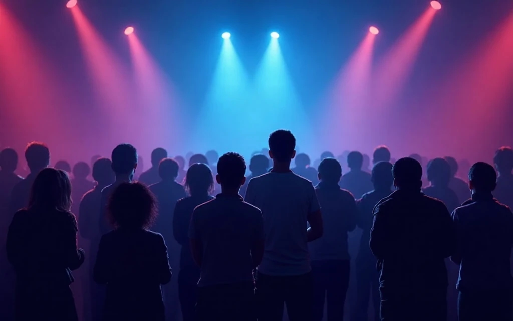 Stimmungsbild mit Menschen an einem Konzert