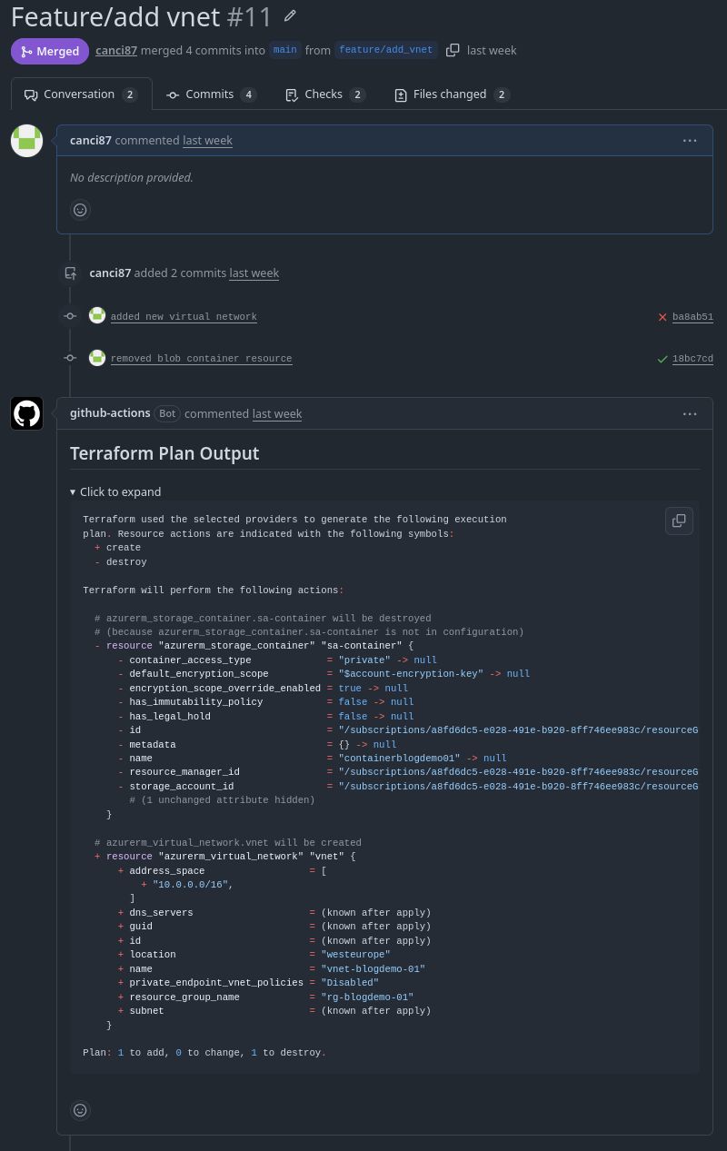 PR Terraform Plan Beispiel