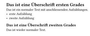 Beispiel eines Textes mit Überschriften in Typst