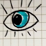 Gezeichnetes Auge, weil der Denktyp Looker Visuell erinnert und Augenkontakt hält