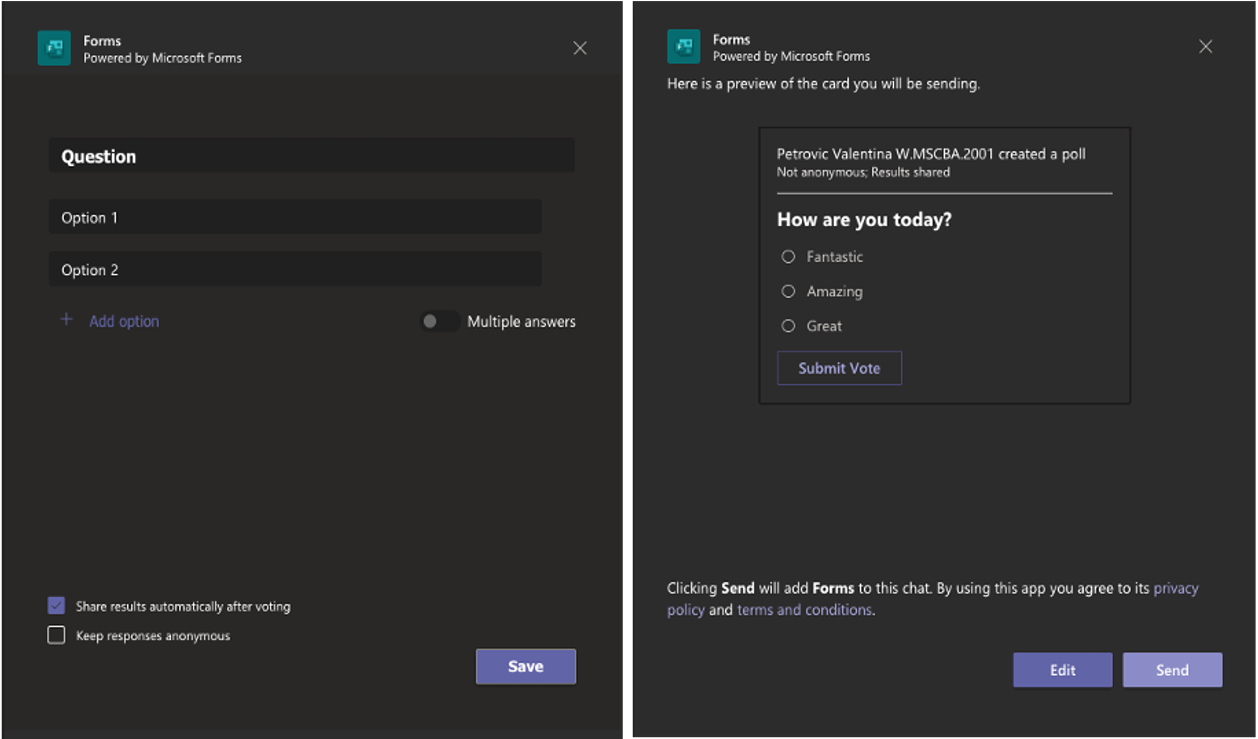 Forms in Microsoft Teams