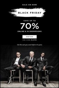 Email for Black Friday with men with suits