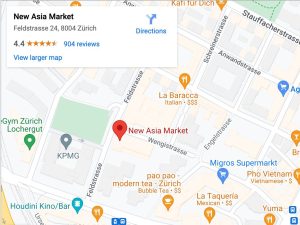 Google Maps Screenshot of Standpoint of New Asian Market Zürich