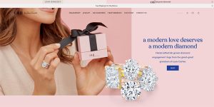Website of a jewellery company in pink