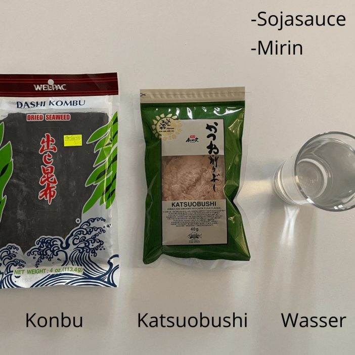 Japanische Zutaten: Konbu, Katsuobushi für Tenpura