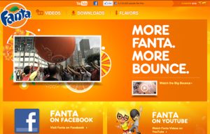 Website of the popular soft drink Fanta in orange