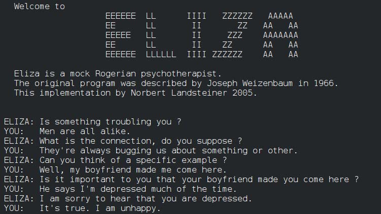 ELIZA an early natural language processing computer program