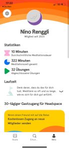 Screenshot von App Headspace Profil
