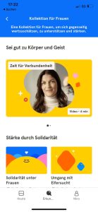 Screenshot von App Headspace Unterkategorie Frauen