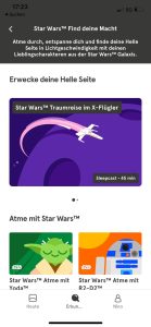 Screenshot von App Headspace Unterkategorie Star Wars