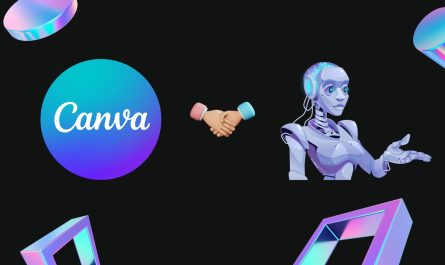 Canva logo handshaking a robot