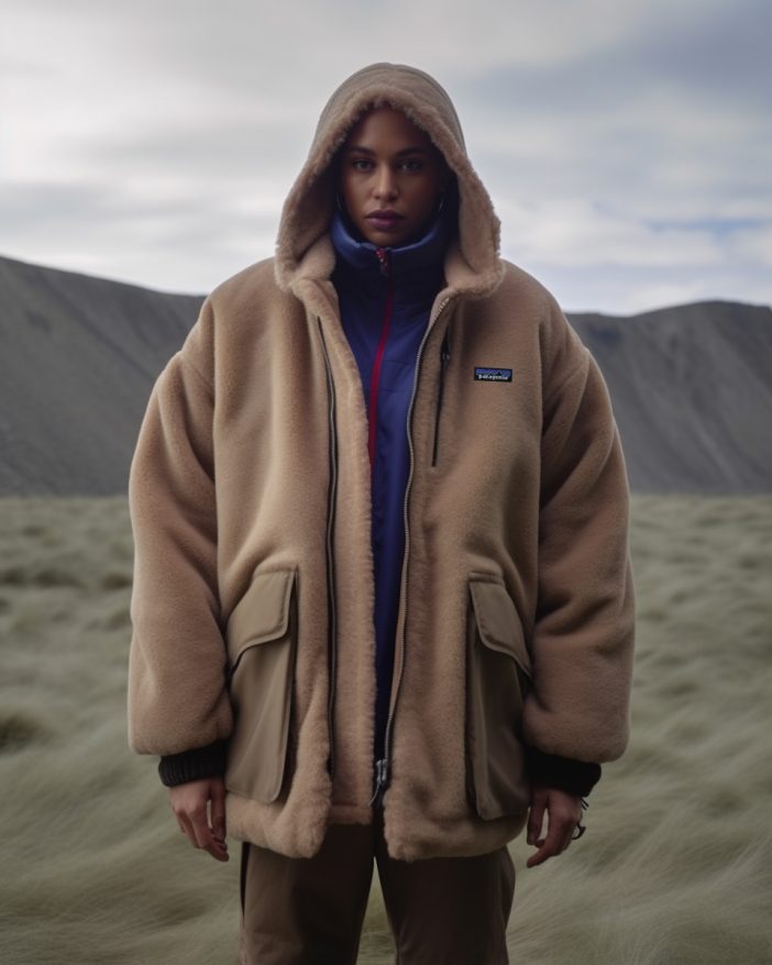 woman wearing a jacket in the nature