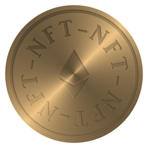 A NFT on a coin with the Ehterium logo