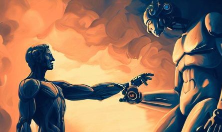 AI technology with a human touch - illustration representing the fusion of technology and humanity