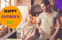 Daughter and father are cooking together at Father's Day