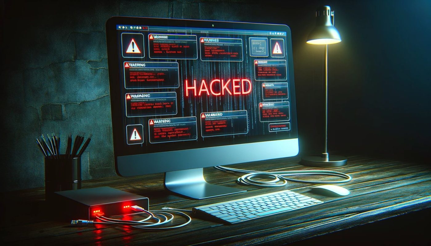 A computer that has just been hacked