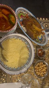 Marrocan couscous served with vegatables and meat