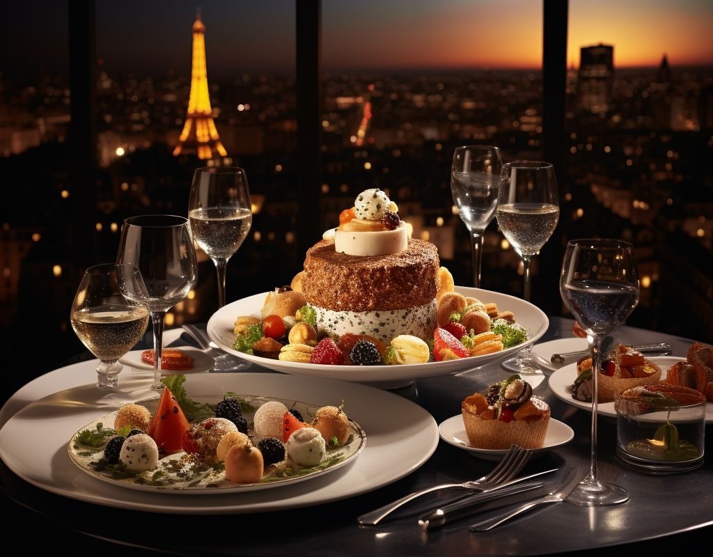 Ai generated picture of international cuisine in Paris