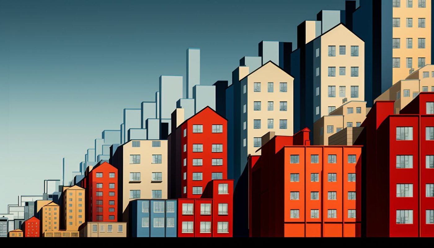 Eine Anzahl an Häuser, die den Anstieg der Mieten symbolisiert.