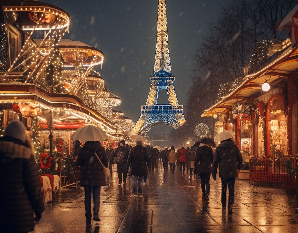 AI generated picture for christmas in Paris