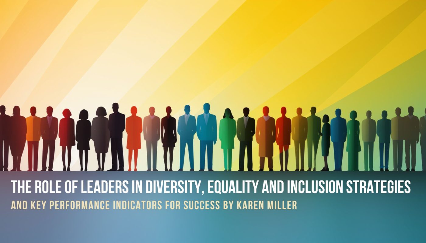 Image of people with Diversity and Inclusion colors in the background
