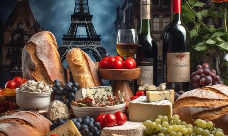 AI generated cover picture of food in paris