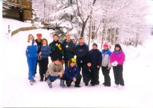 Skiing with exchange students 