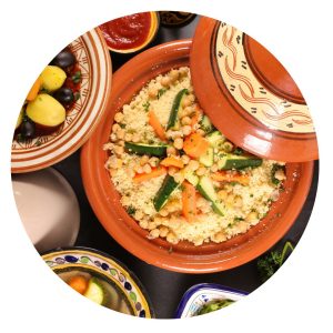 Diverse Gerichte aus der marokkanischen Küche