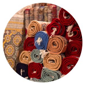 Teppiche auf dem Markt in Marokko