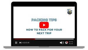 Picture of a YouTube video about packing tips. 