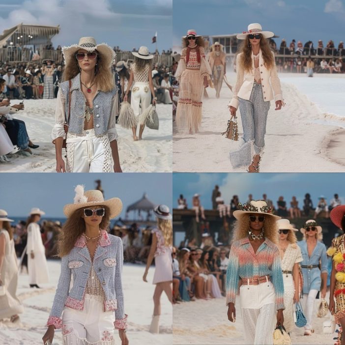 In a collection that captures the essence of summertime chic, Chanel’s Spring/Summer 2019 runway show was a luxurious take on beachside fashion. The Grand Palais was transformed into a sandy shore where models, adorned in light, airy ensembles, strolled beneath the sun-kissed sky, channeling the relaxed yet elegant spirit of coastal living. 
