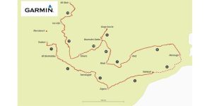 Karte mit Etappen für die Radrundreise in Marokko