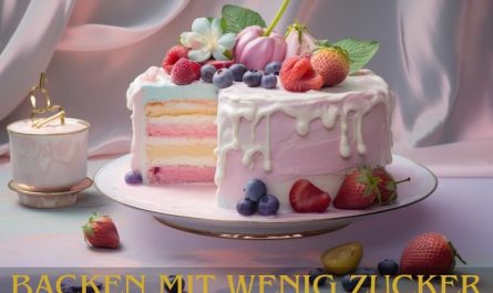 pinker pastel Kuchen mit Beeren und Blumen