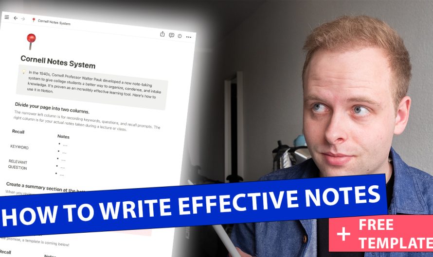 How to Take Notes for University more Productively (FREE Notion Template Included)
