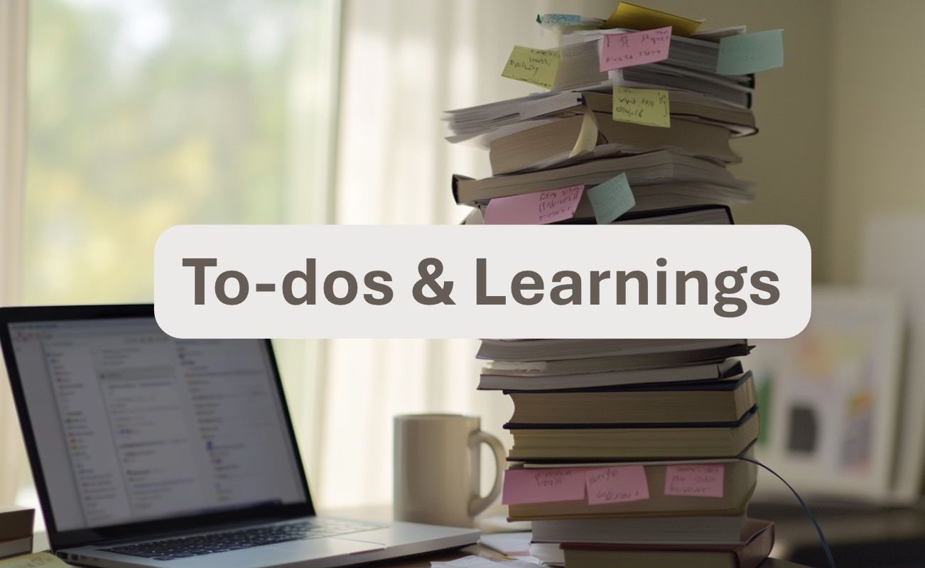 Laptop, Buecher, to dos, Post its